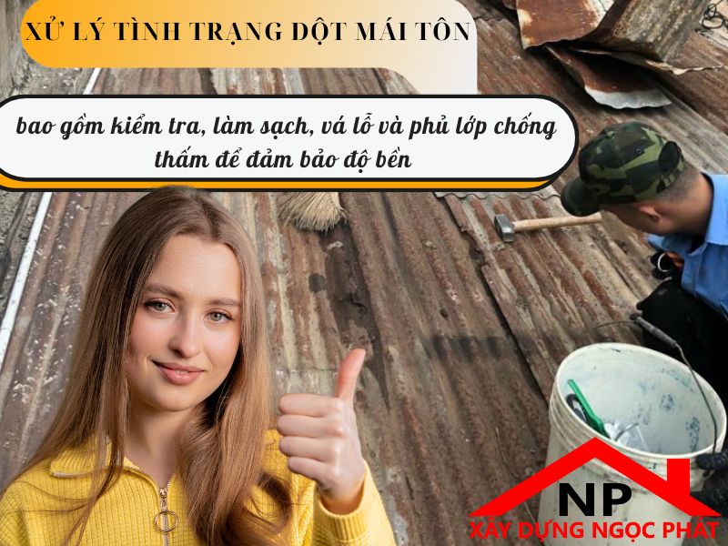 xử lý tình trạng dột mái tôn